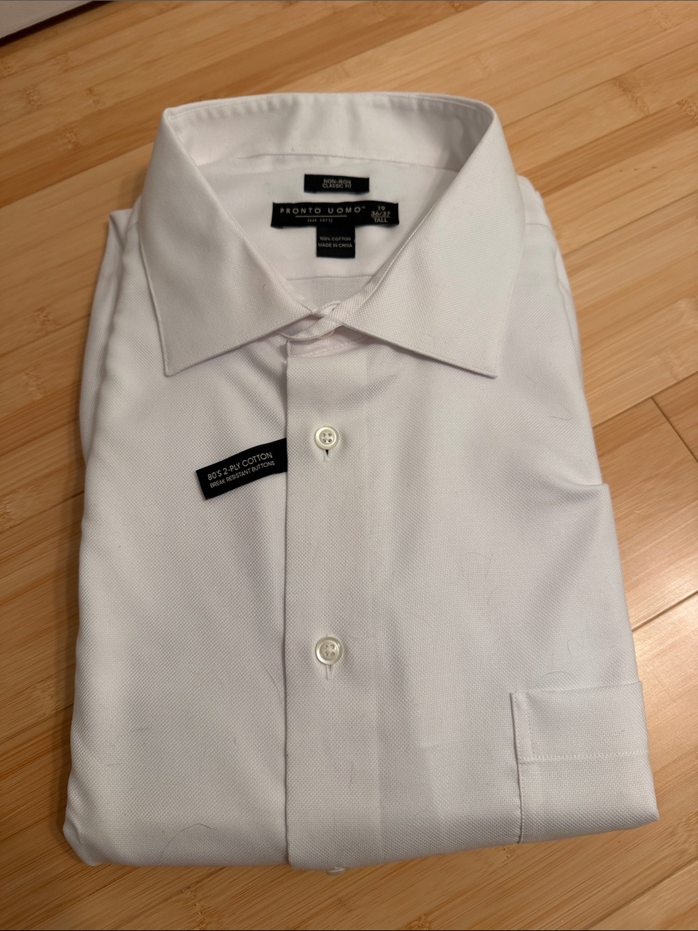 Pronto Uomo White Spread Collar Dress Shirt